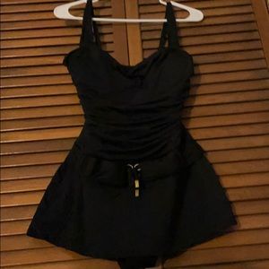 Black designer swimsuit